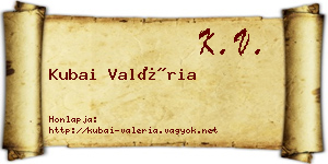Kubai Valéria névjegykártya