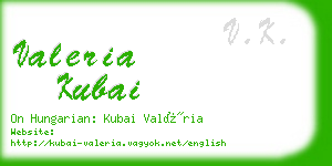 valeria kubai business card